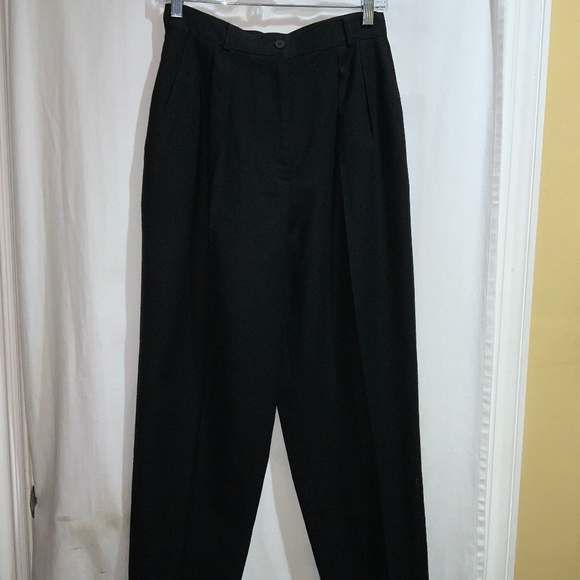 Talbots wool trousers Sz 10 high waist cuffed pleats pockets lined vintage - Picture 1 of 8